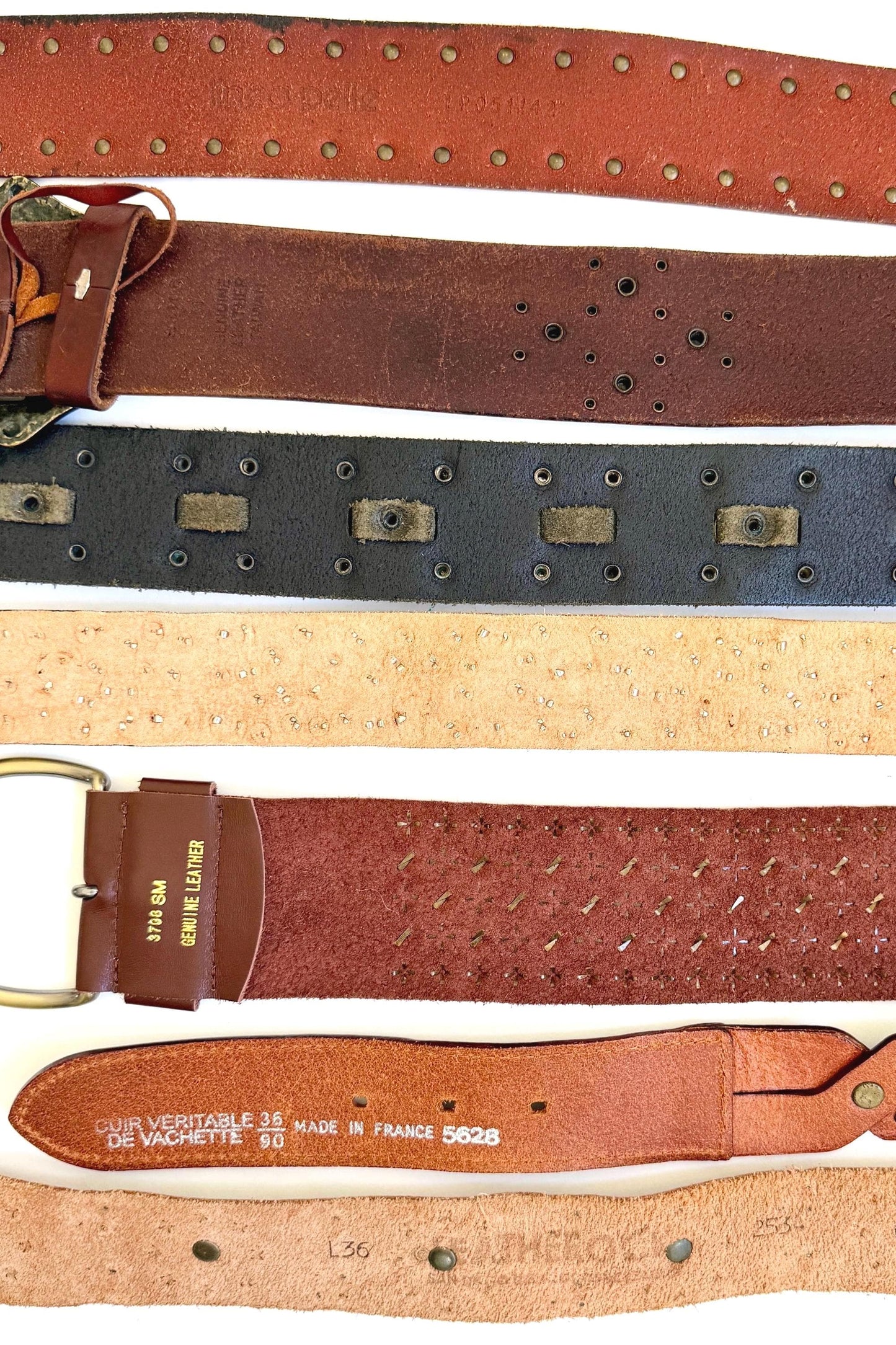 Vintage Studded Leather Belt 70s 80s Western Rocker