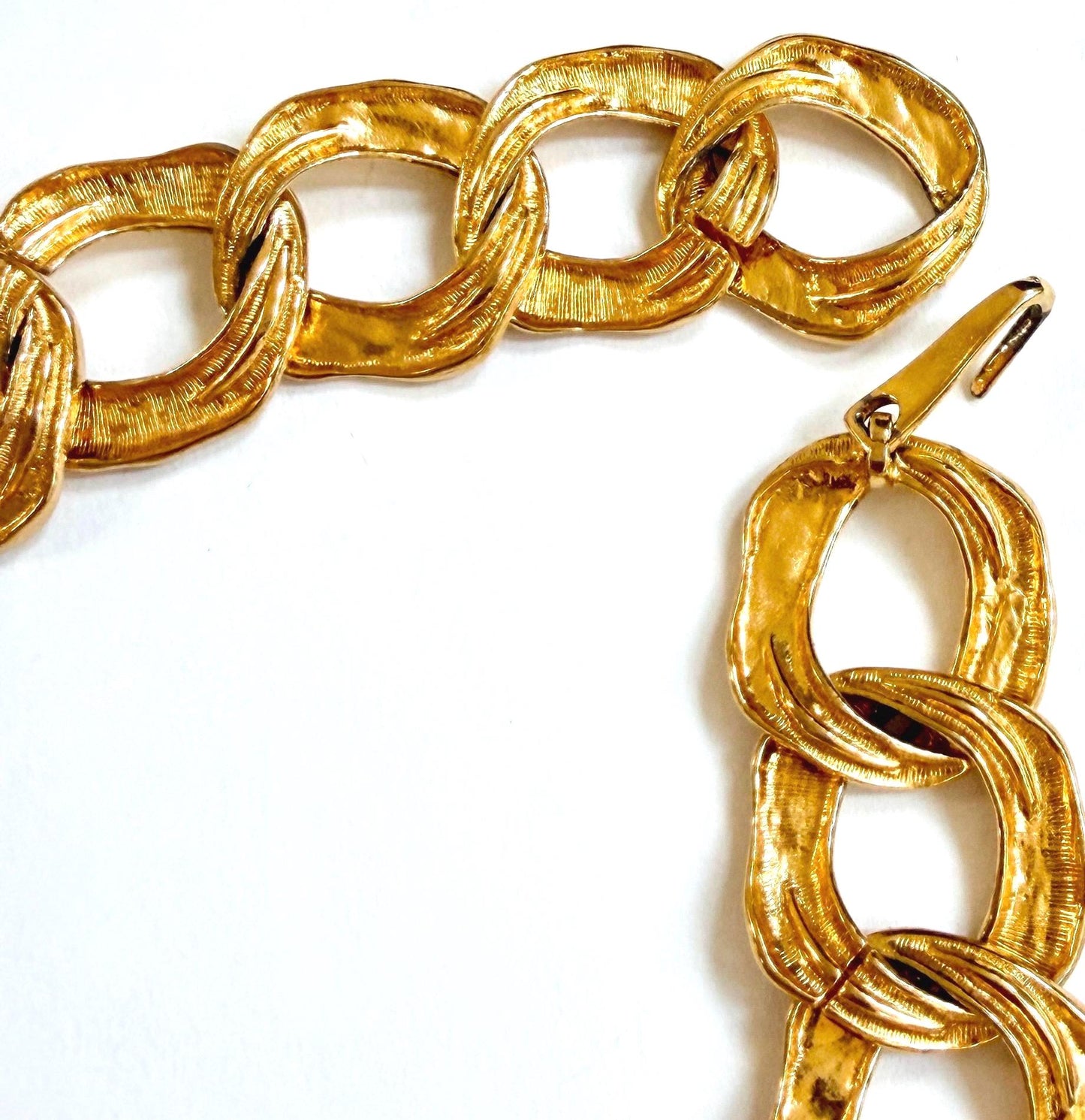 Chunky Vintage Gold Chain Link Choker Necklace Choker 80s Costume Jewelry