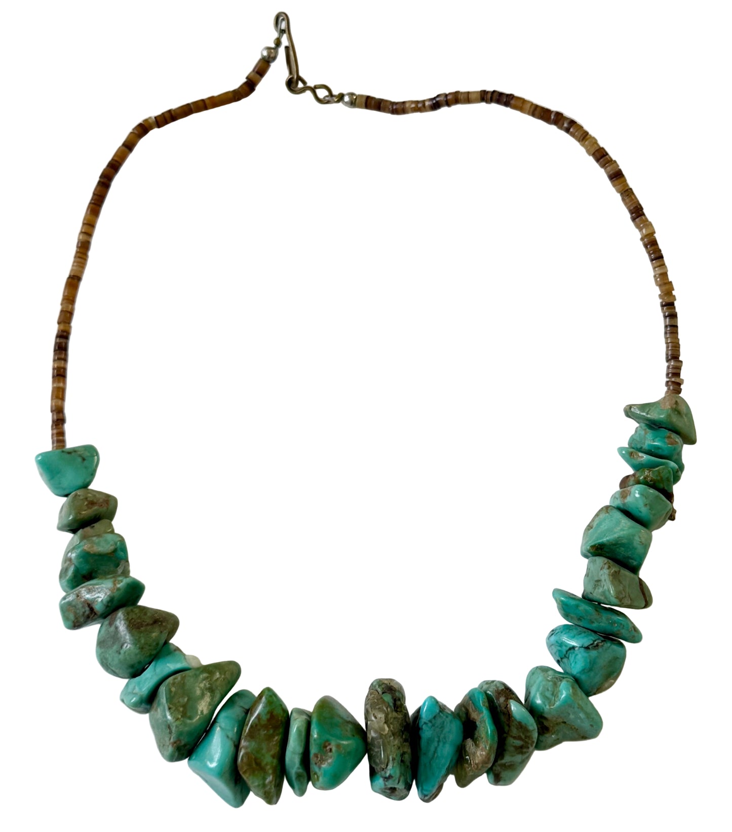 Vintage Native American Turquoise Nugget Choker Necklace 16"