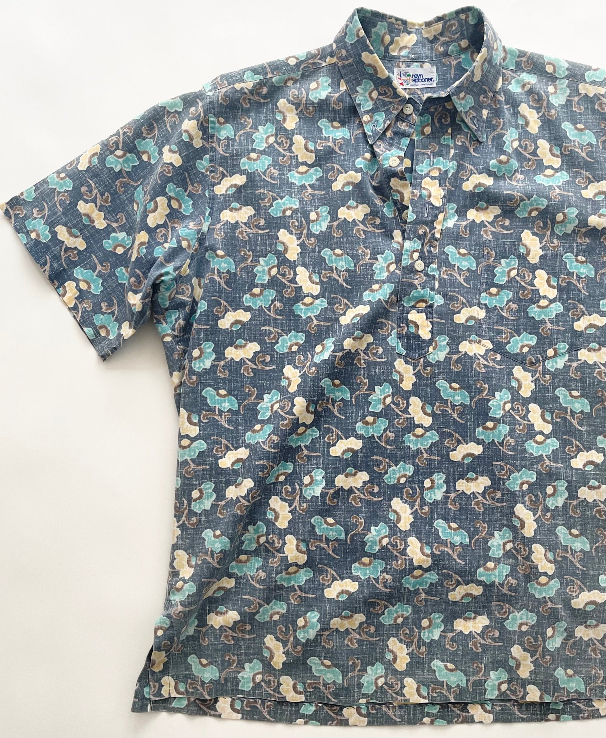 Vintage Reyn Spooner Hawaiian Shirt: 80s Floral Print Aloha Shirt
