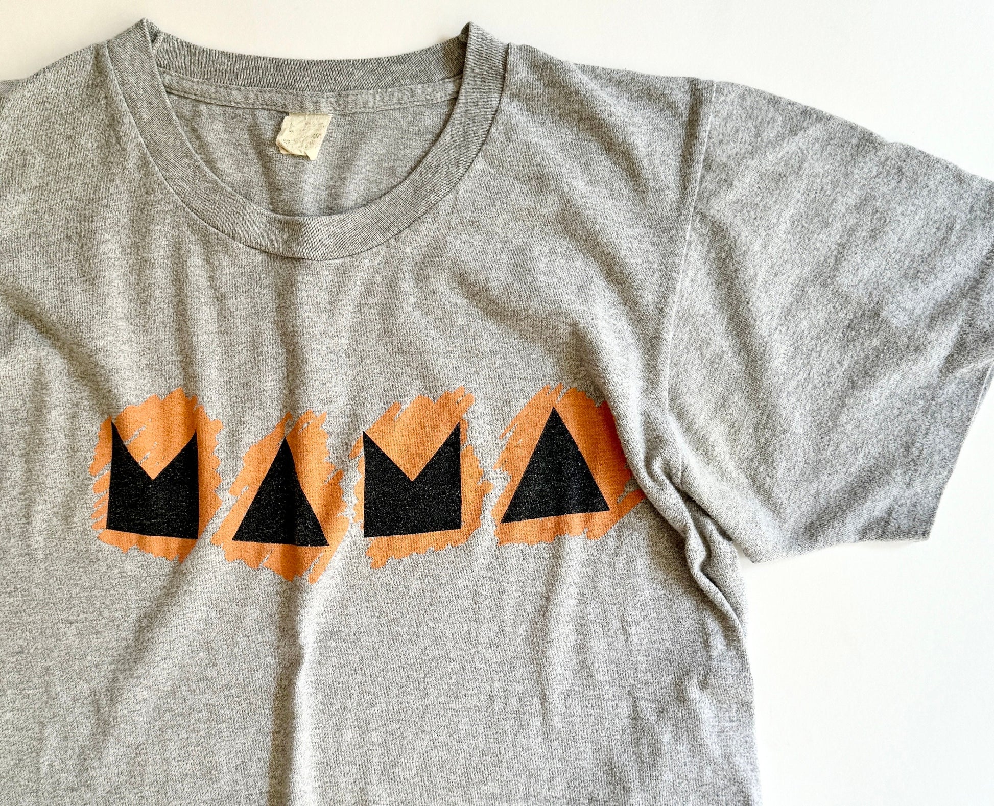 Vintage 80s Genesis Mama Tour T-Shirt Soft Gray Band Tee Rock Concert Merch