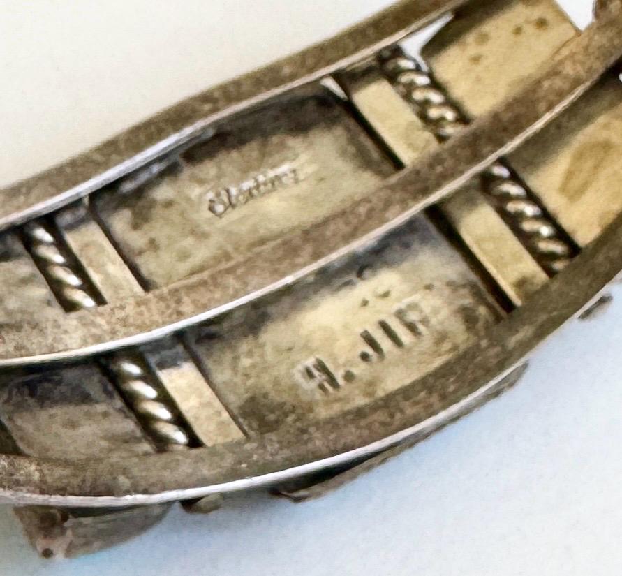 Vintage Navajo Kingman Turquoise Cuff Bracelet, Harrison Jim Sterling Silver