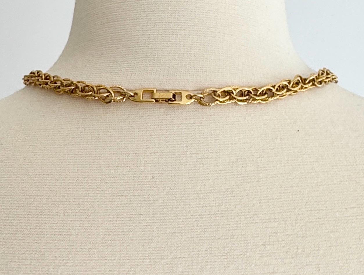 Vintage Napier Gold Chain Necklace: 80s Ball Bead Long Necklace