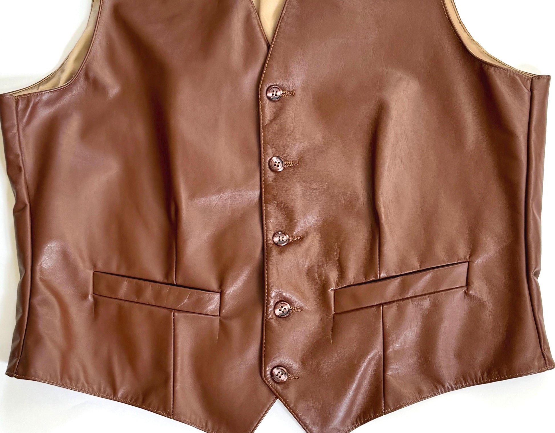Brown Leather Western Vest Vintage 60s 70s Scully Westernwear California Mens Cowboy Vest