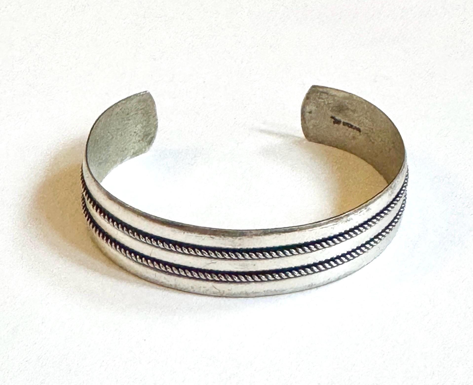 Bell Trading Navajo Cuff Bracelet Vintage Southwest Native American Trading Post Sterling Silver Railroad Twisted Rope
