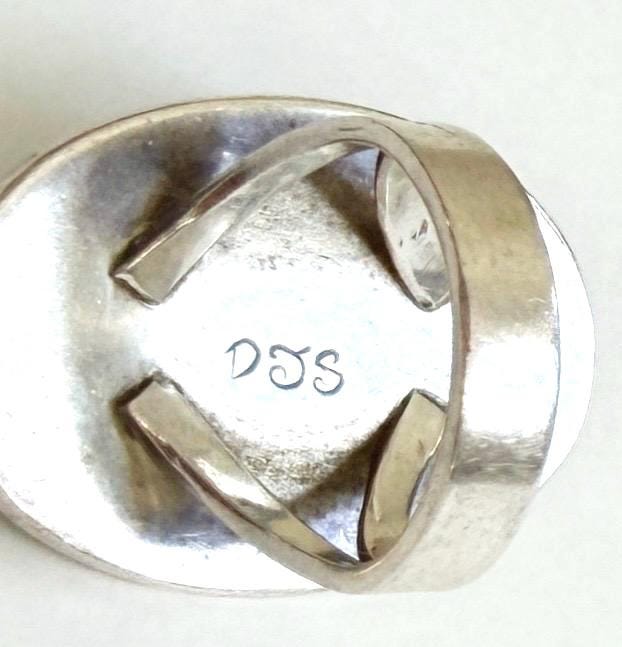 Hefty Zuni Turquoise Ring Signed Vintage Native American Sterling Silver