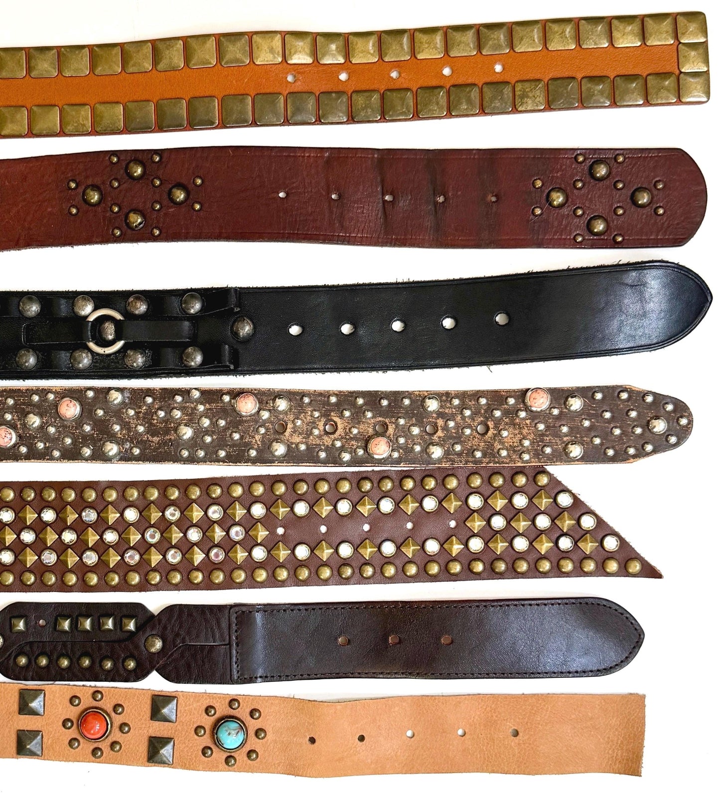 Vintage Studded Leather Belt 70s 80s Western Rocker