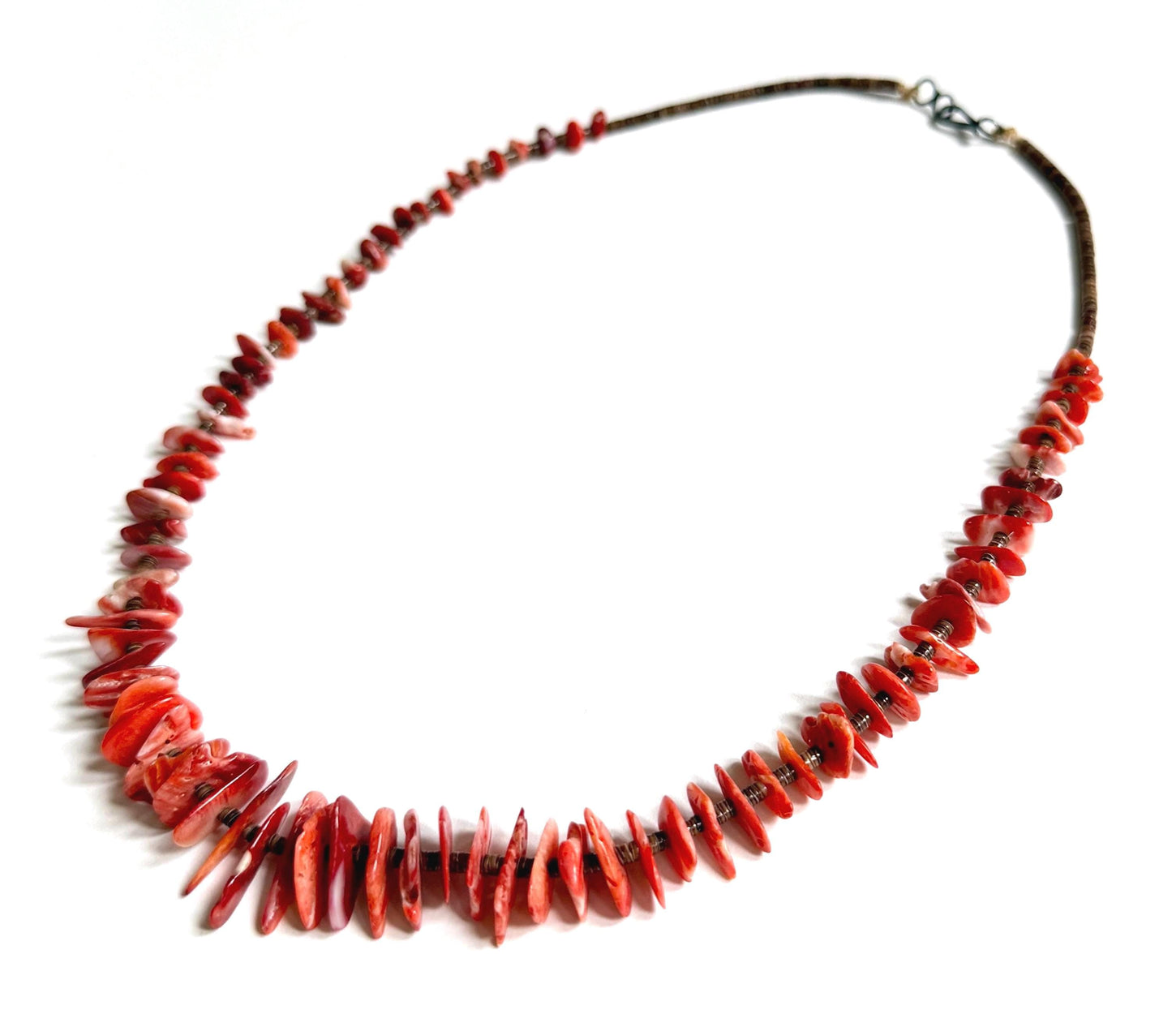 Fine Vintage Native American Spiny Oyster Beaded Necklace Santo Domingo Pueblo