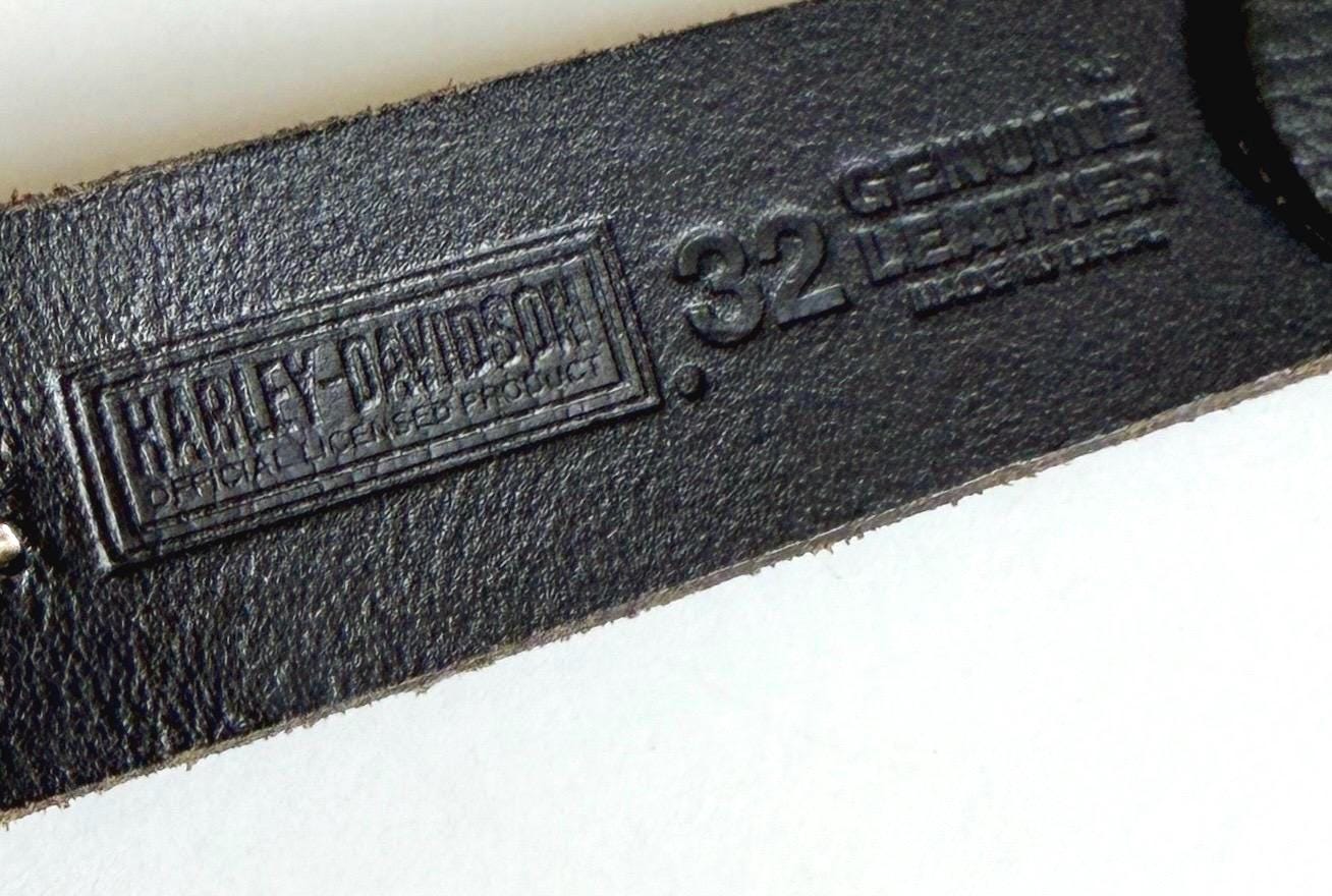 Vintage Harley Davidson Black Studded Belt Made in USA Size 32