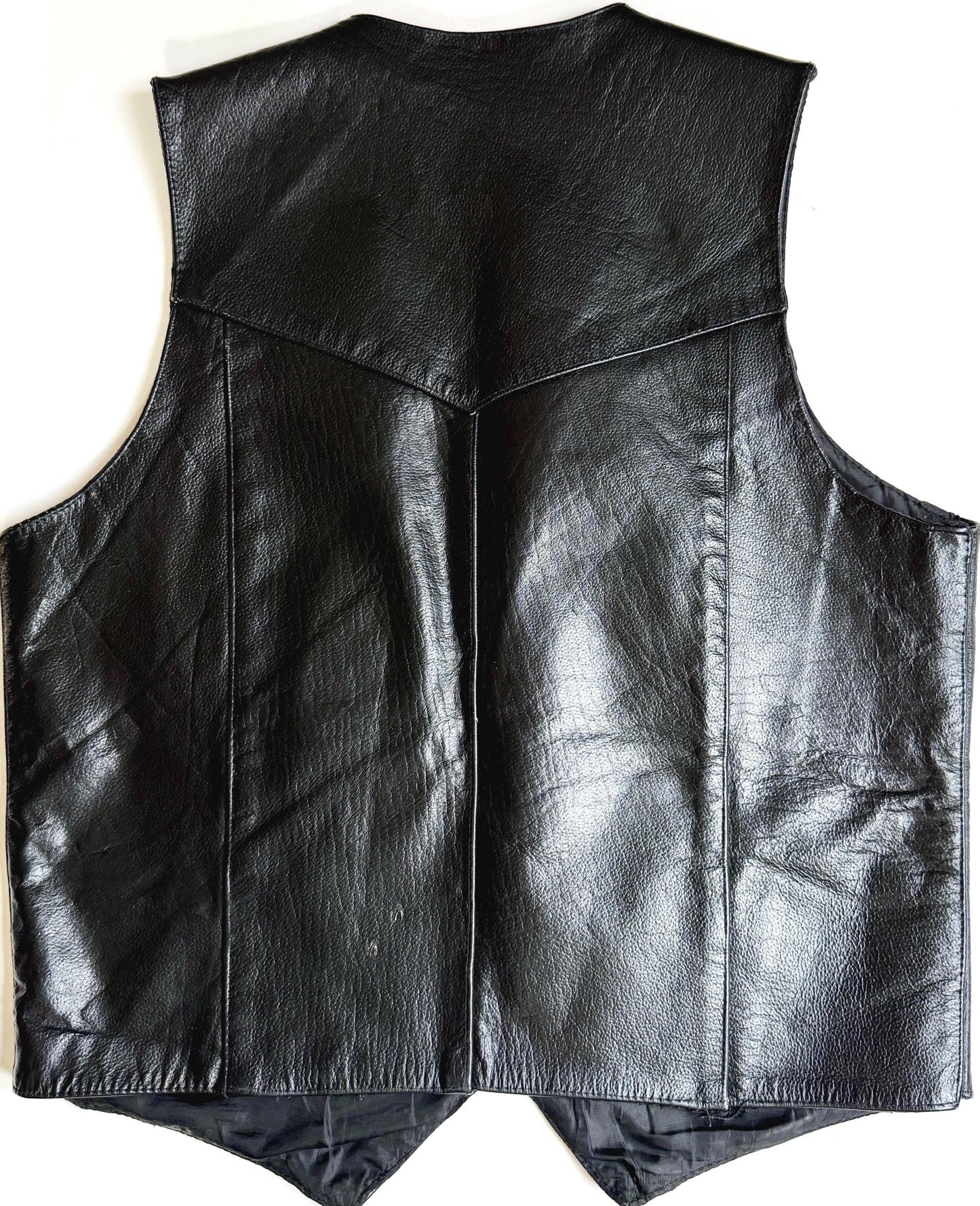 Vintage Western Cowboy Black Leather Vest