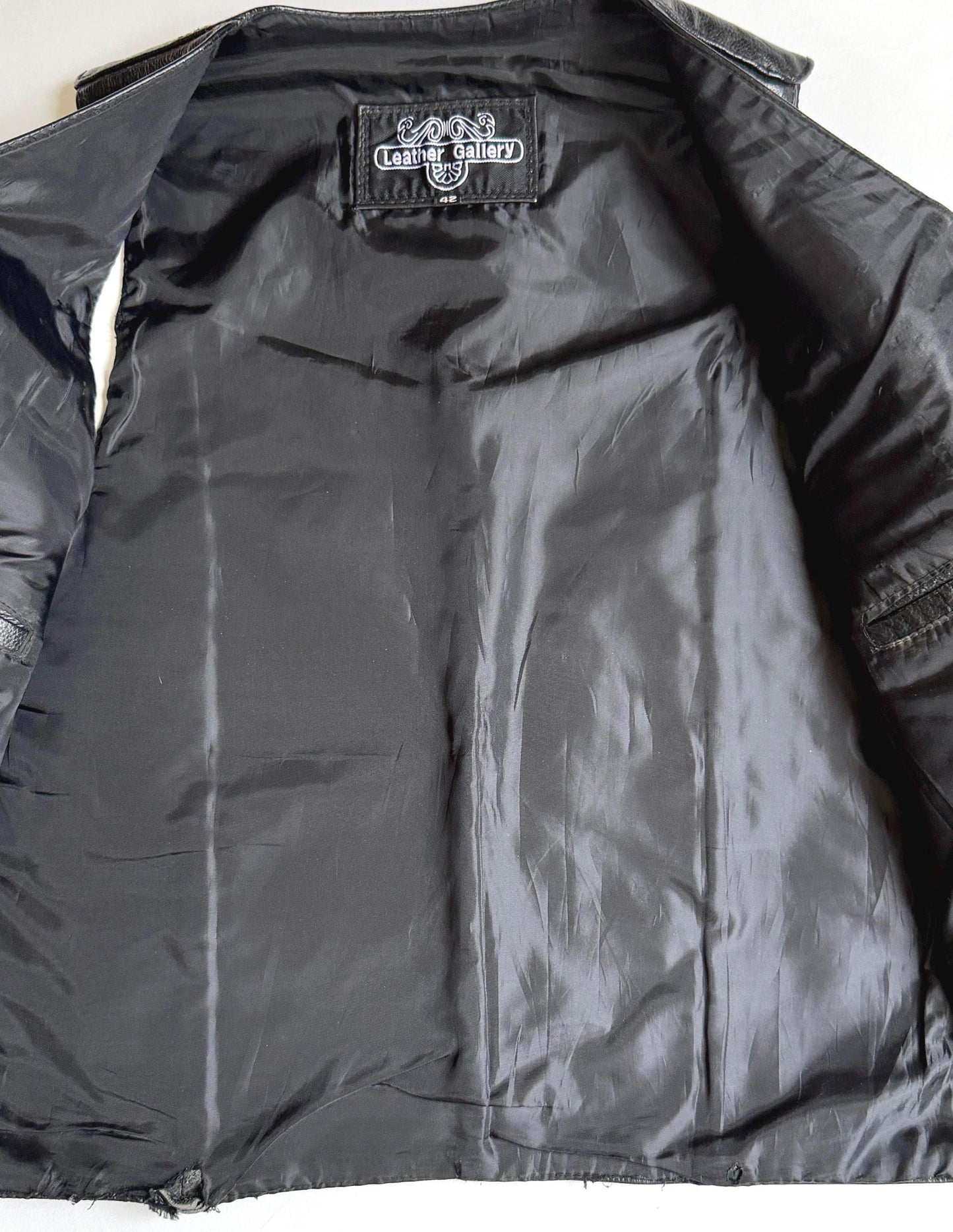 Vintage Western Cowboy Black Leather Vest