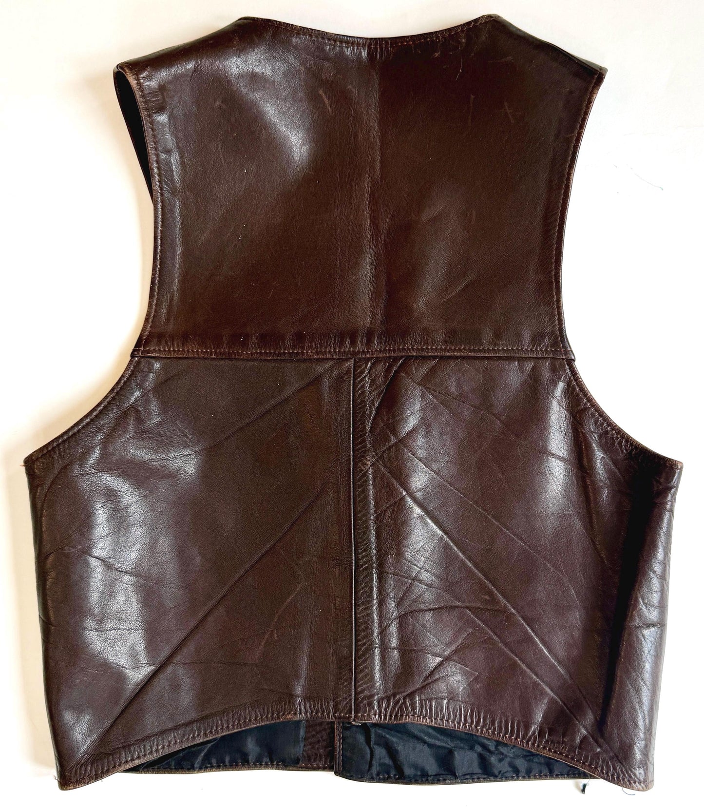 Handmade Vintage Western Leather Vest Buffalo Nickel Buttons
