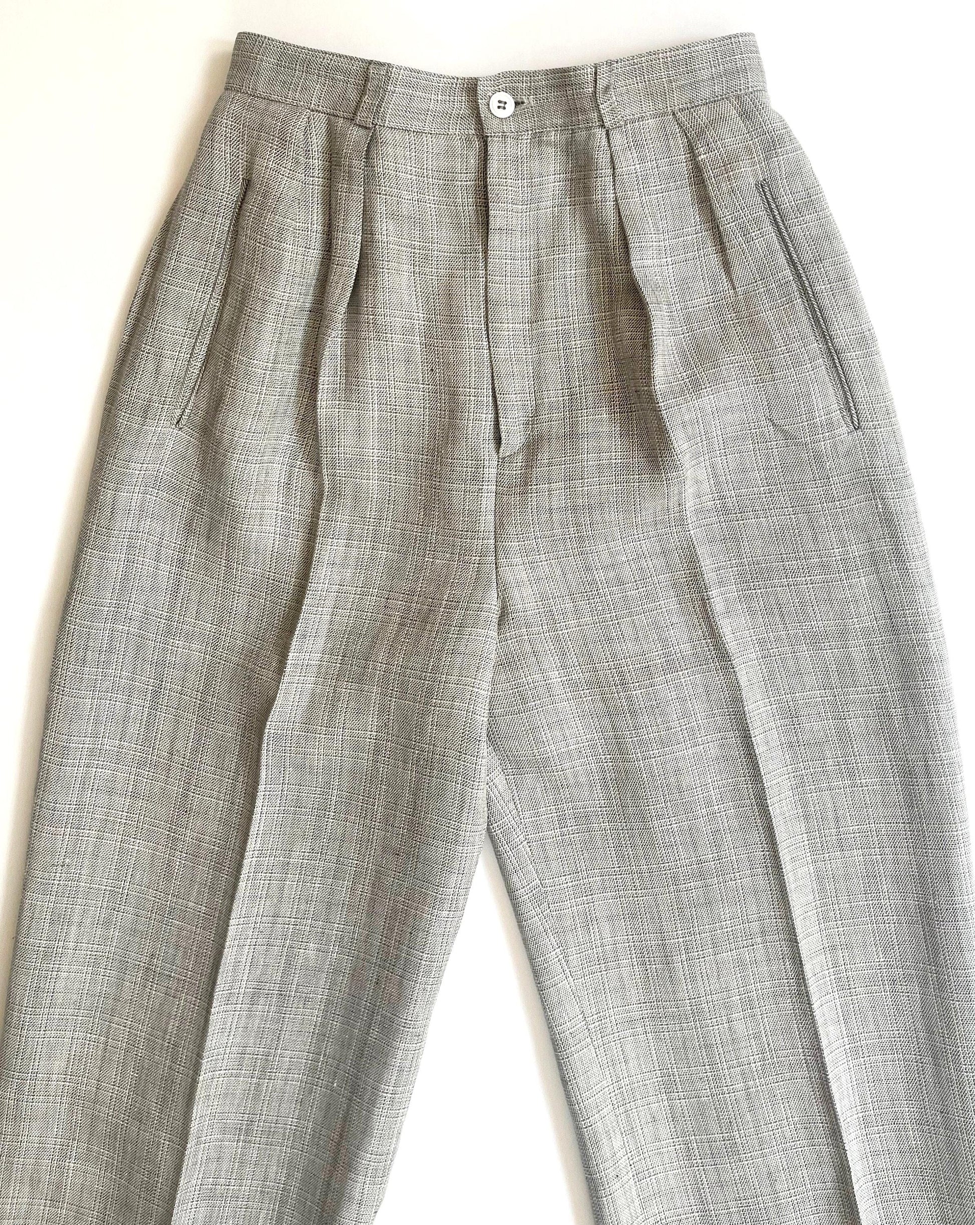 Vintage Calvin Klein High Waist Trousers 70s/80s Minimalist Woven Pants