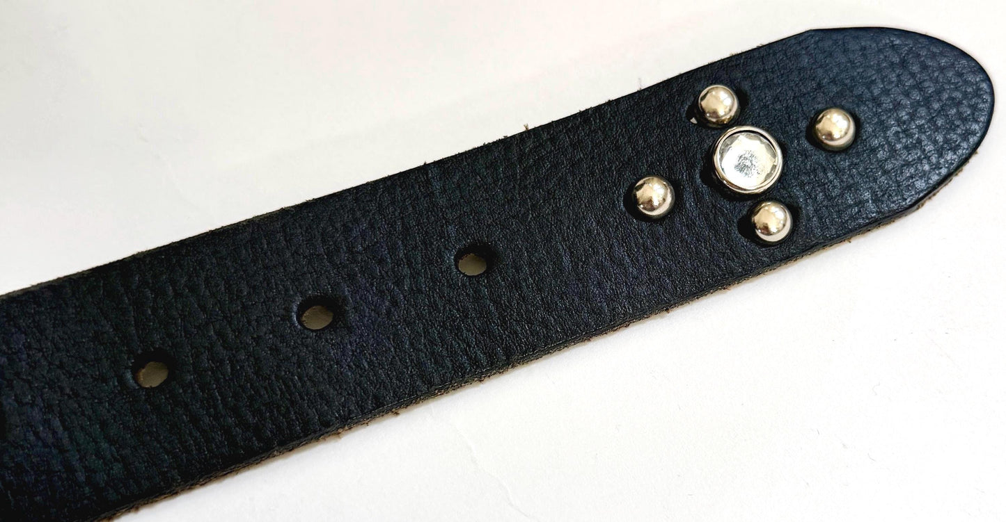 Vintage Harley Davidson Black Studded Belt Made in USA Size 32