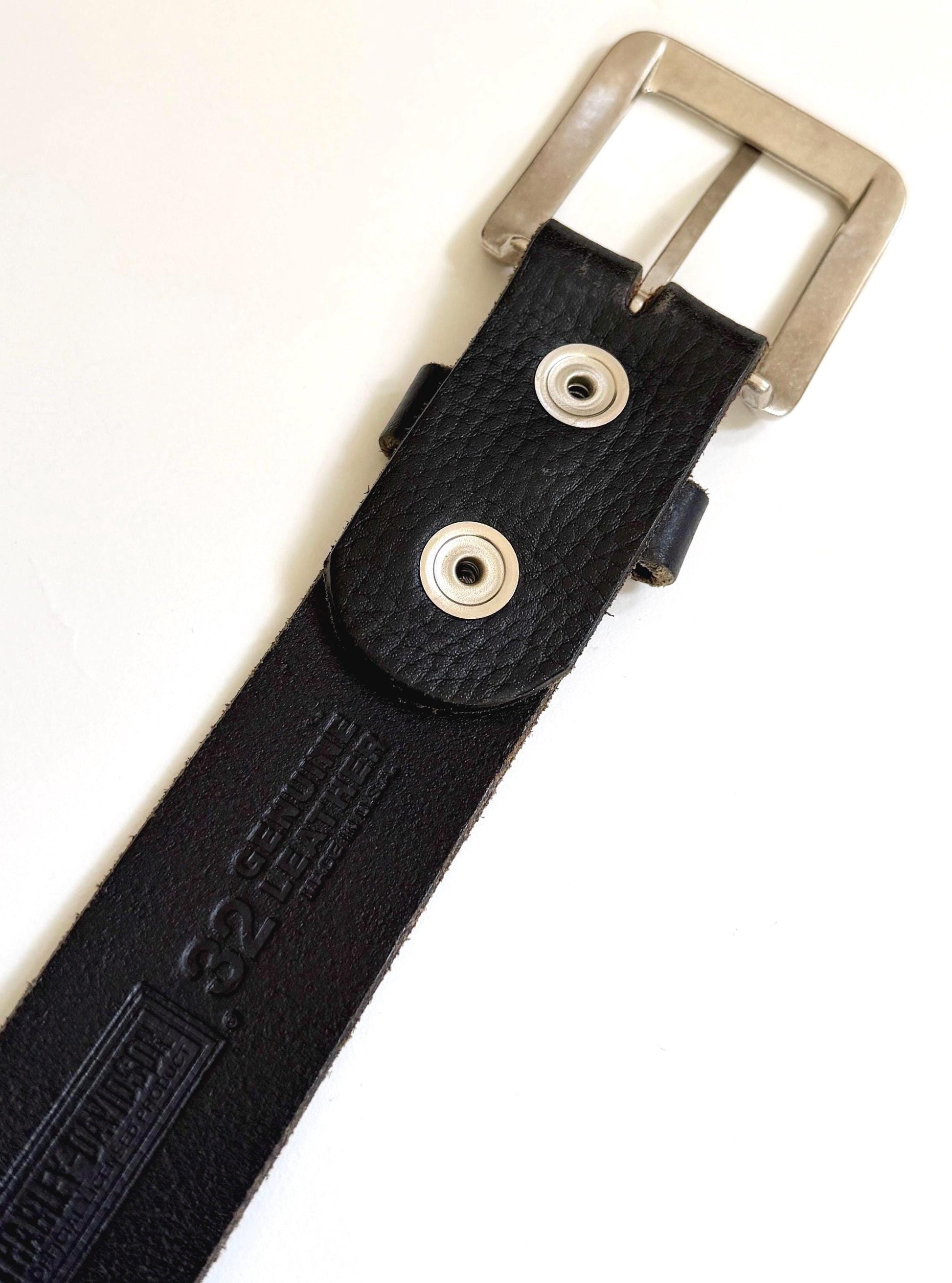Vintage Harley Davidson Black Studded Belt Made in USA Size 32