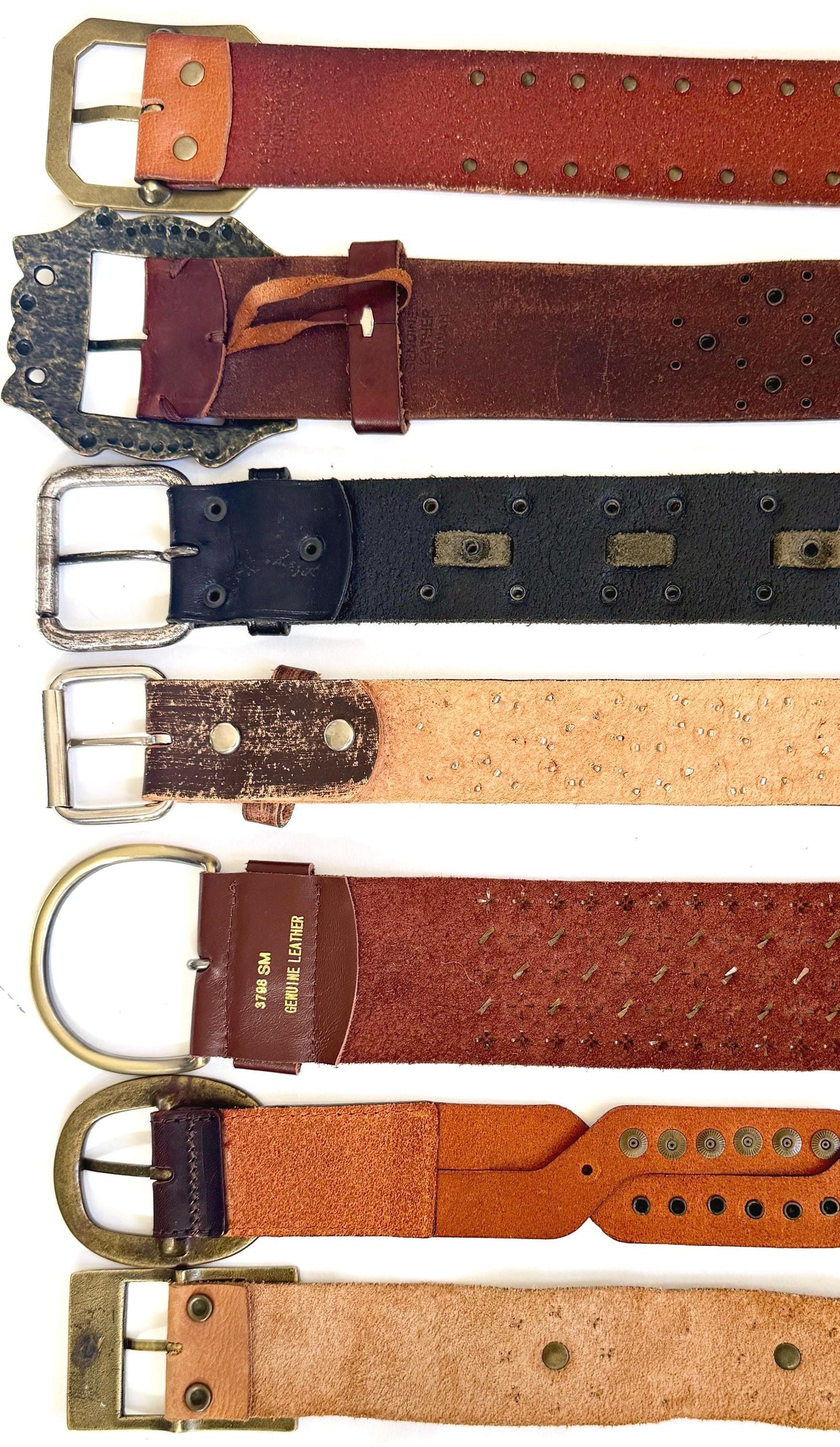Vintage Studded Leather Belt 70s 80s Western Rocker