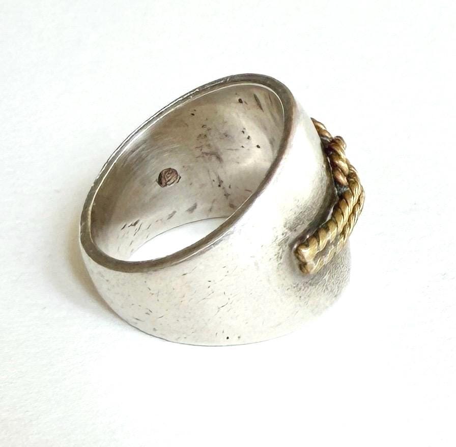 Vintage Taxco Sterling Silver Love Knot Ring Band Size 5.25