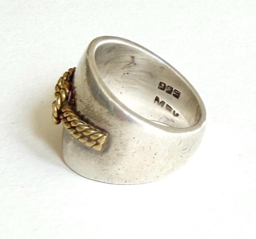 Vintage Taxco Sterling Silver Love Knot Ring Band Size 5.25