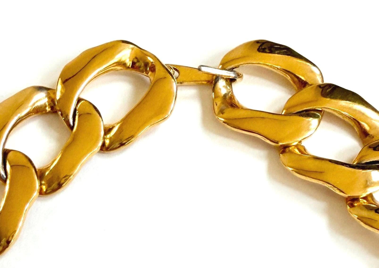 Chunky Vintage Gold Chain Link Choker Necklace Choker 80s Costume Jewelry