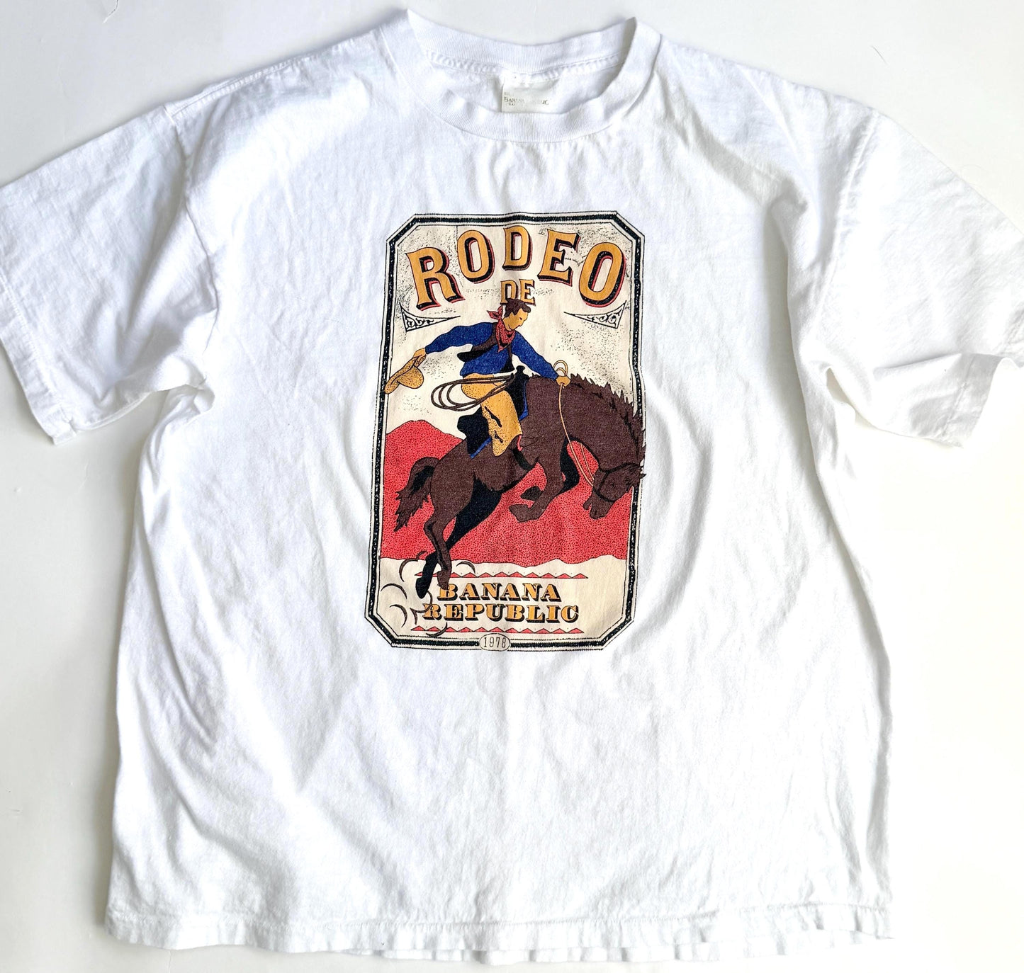 Vintage Banana Republic Graphic Tee Rodeo Cowboy Tshirt