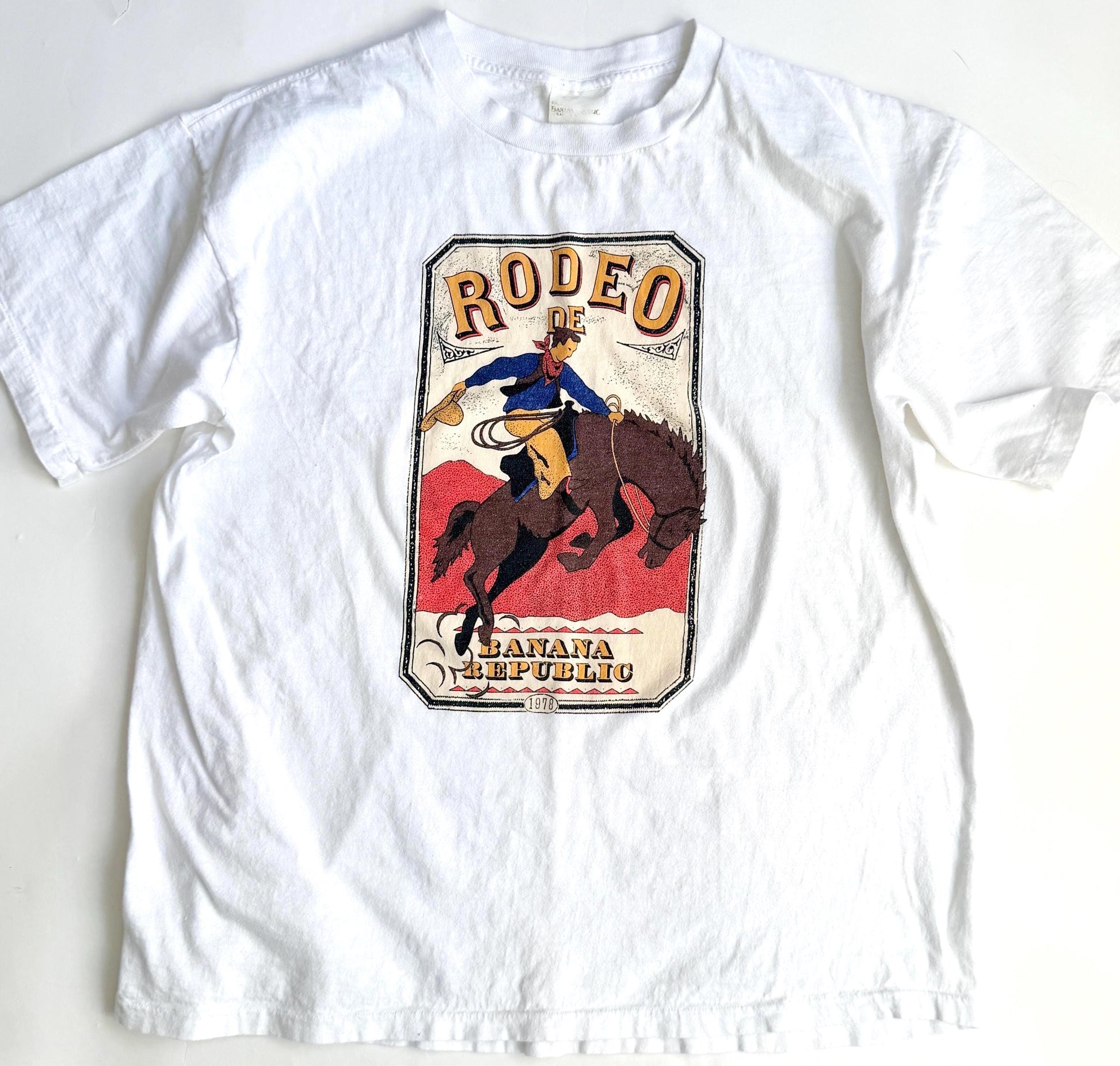 Vintage Banana Republic Graphic Tee Rodeo Cowboy Tshirt