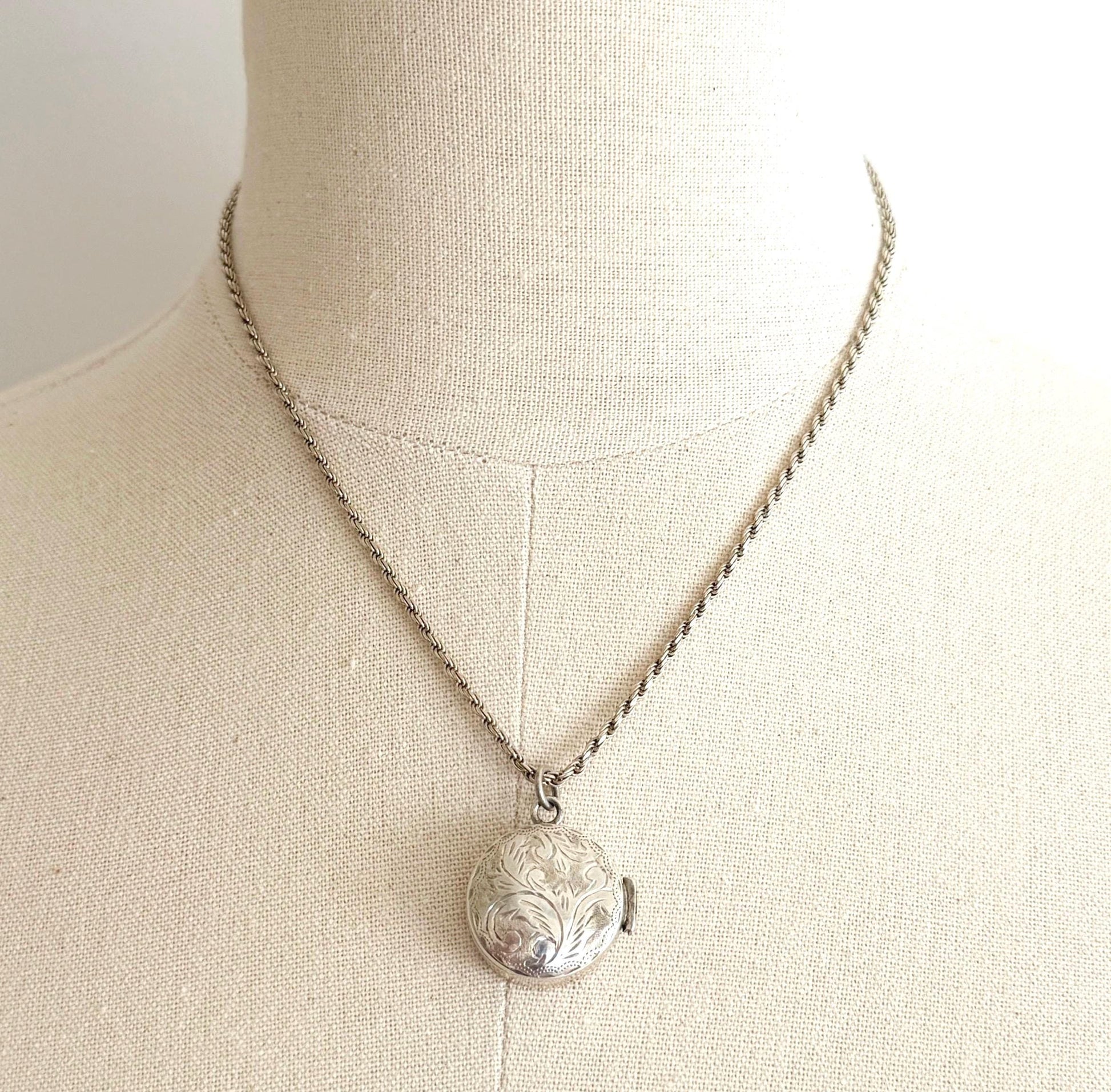 Vintage Locket Perfume Vial Pendant Necklace Vintage Heirloom Jewelry Brass Oval Locket Sterling Silver Ribbed Perfume Bottle Etched Box