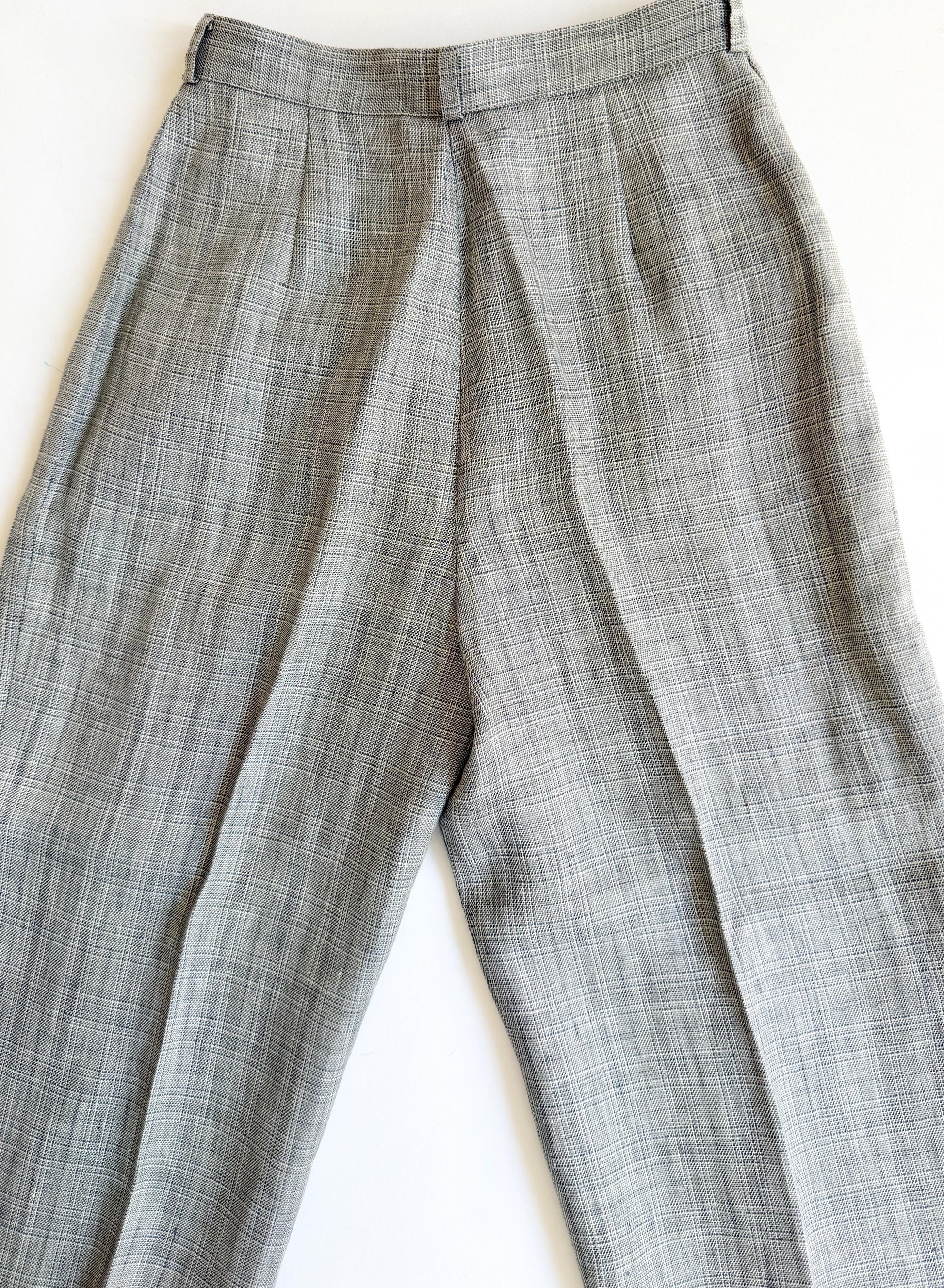 Vintage Calvin Klein High Waist Trousers 70s/80s Minimalist Woven Pants
