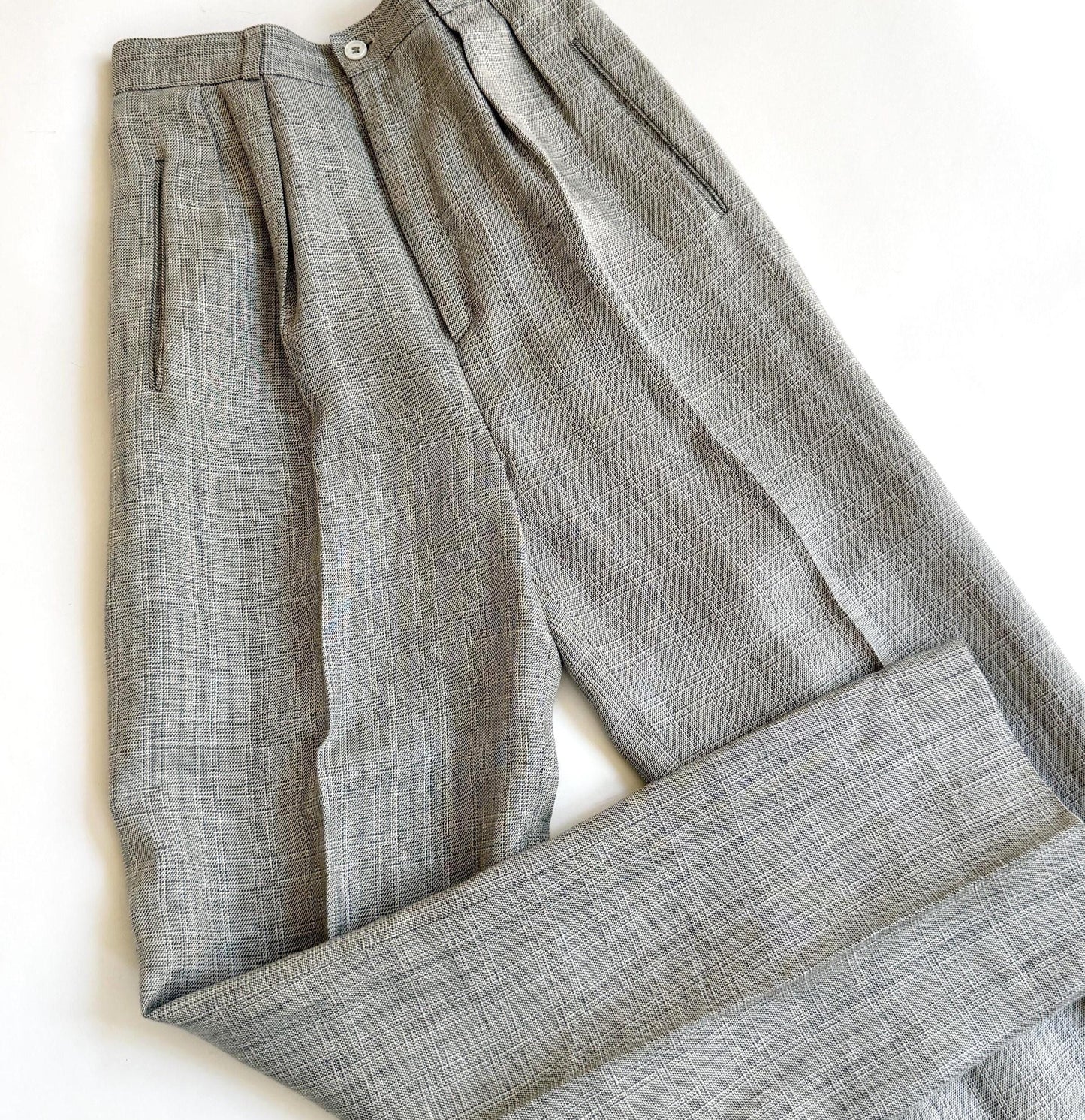 Vintage Calvin Klein High Waist Trousers 70s/80s Minimalist Woven Pants