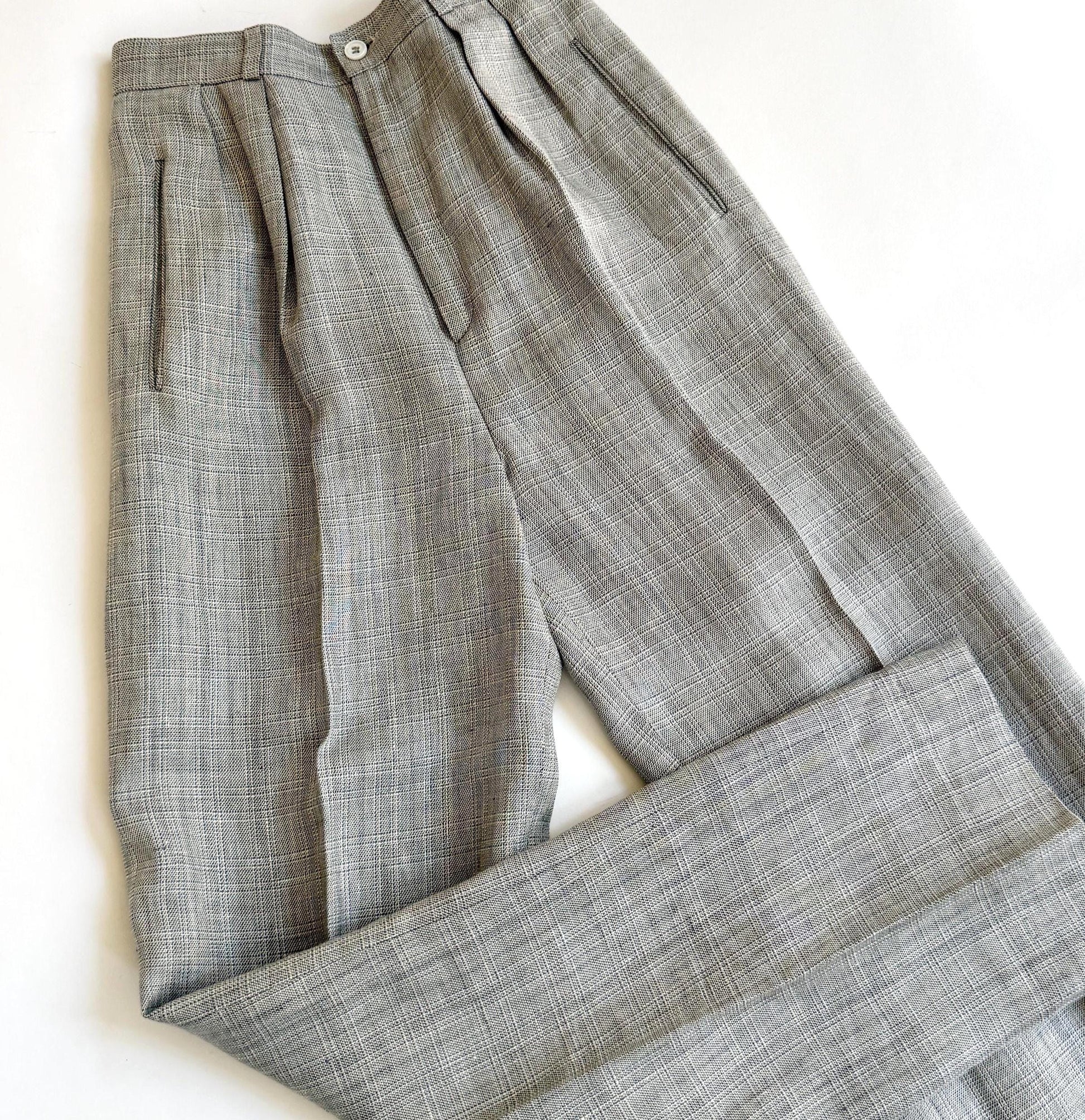 Vintage Calvin Klein High Waist Trousers 70s/80s Minimalist Woven Pants