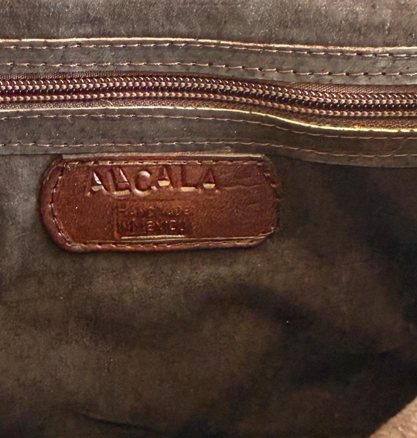 Vintage Floral Tooled Leather Bag Handmade in Mexico by Alcala