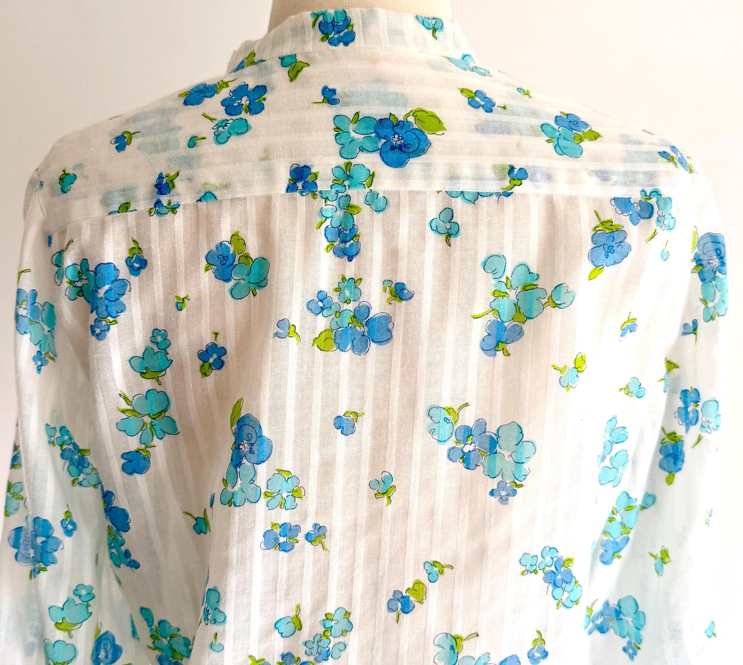 Handmade Floral Prairie Shirt High Neck Button Up Top Lightweight Ditsy Floral Print Ruffle Bib Womens Western Shirt S