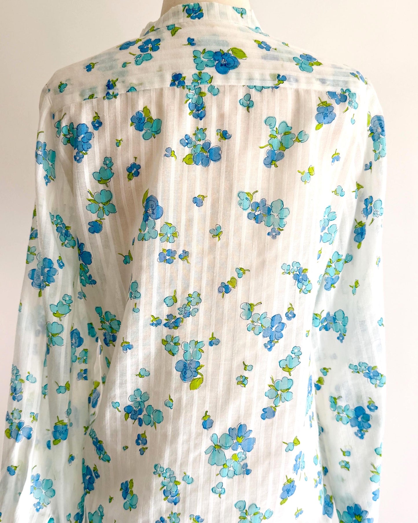 Handmade Floral Prairie Shirt High Neck Button Up Top Lightweight Ditsy Floral Print Ruffle Bib Womens Western Shirt S
