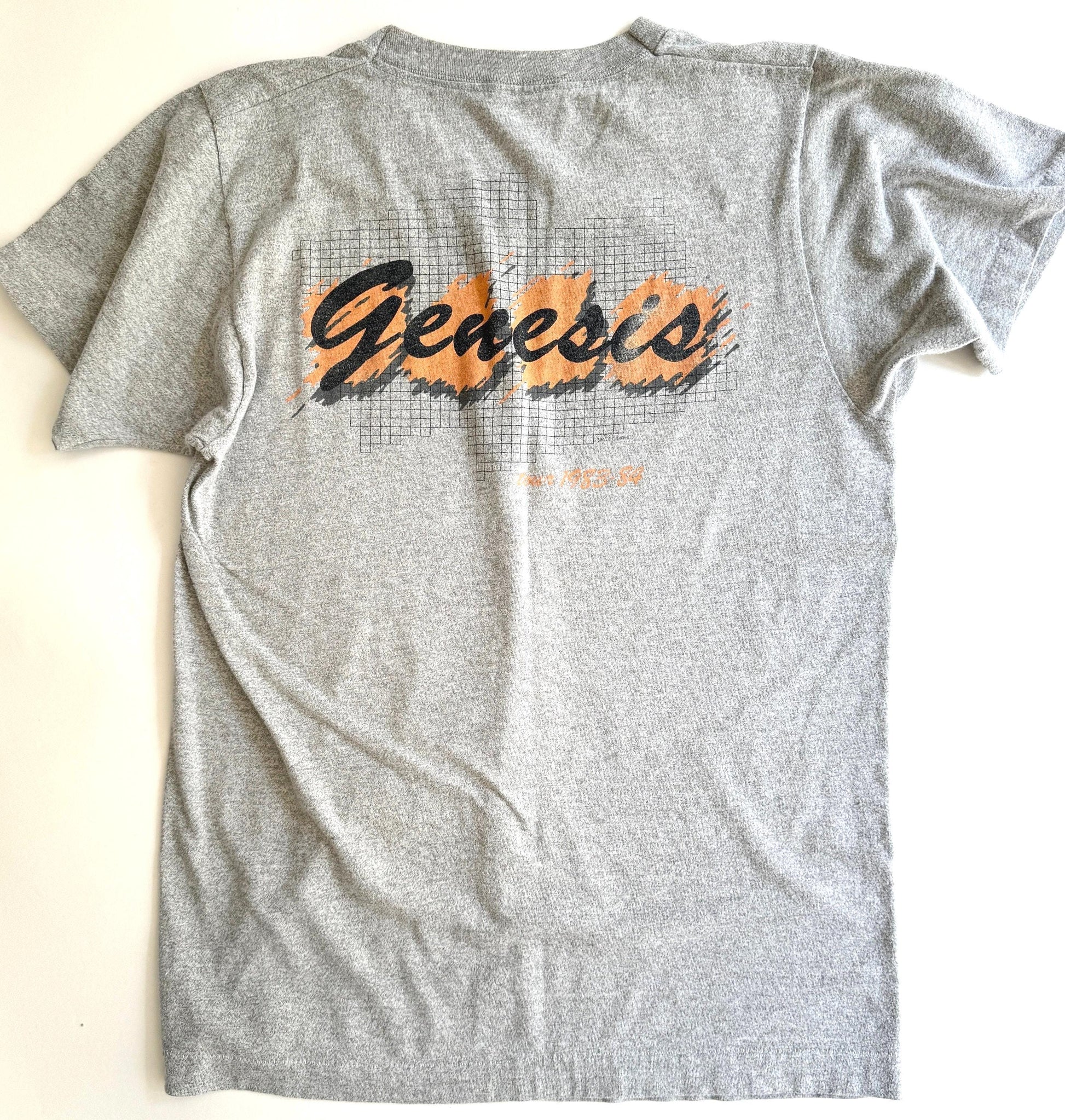 Vintage 80s Genesis Mama Tour T-Shirt Soft Gray Band Tee Rock Concert Merch