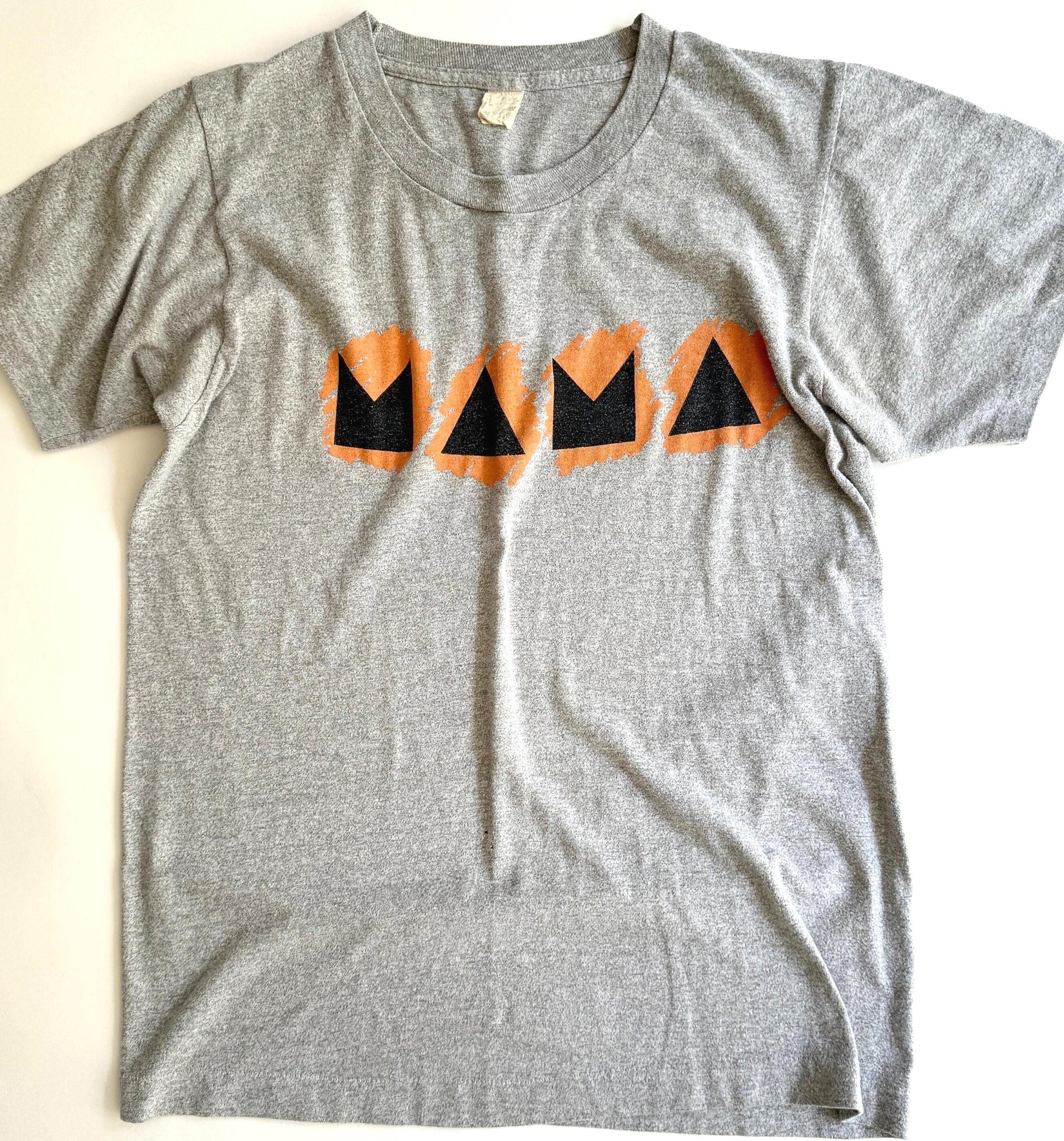 Vintage 80s Genesis Mama Tour T-Shirt Soft Gray Band Tee Rock Concert Merch