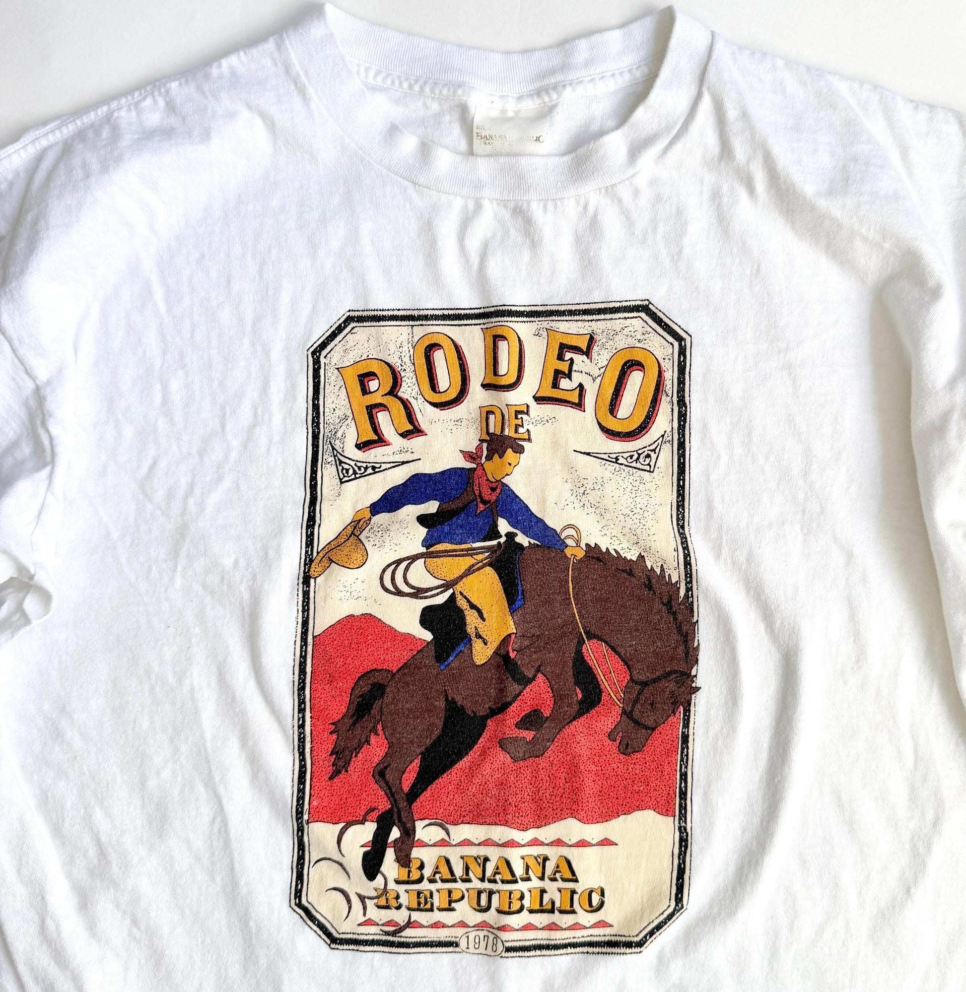 Vintage Banana Republic Graphic Tee Rodeo Cowboy Tshirt