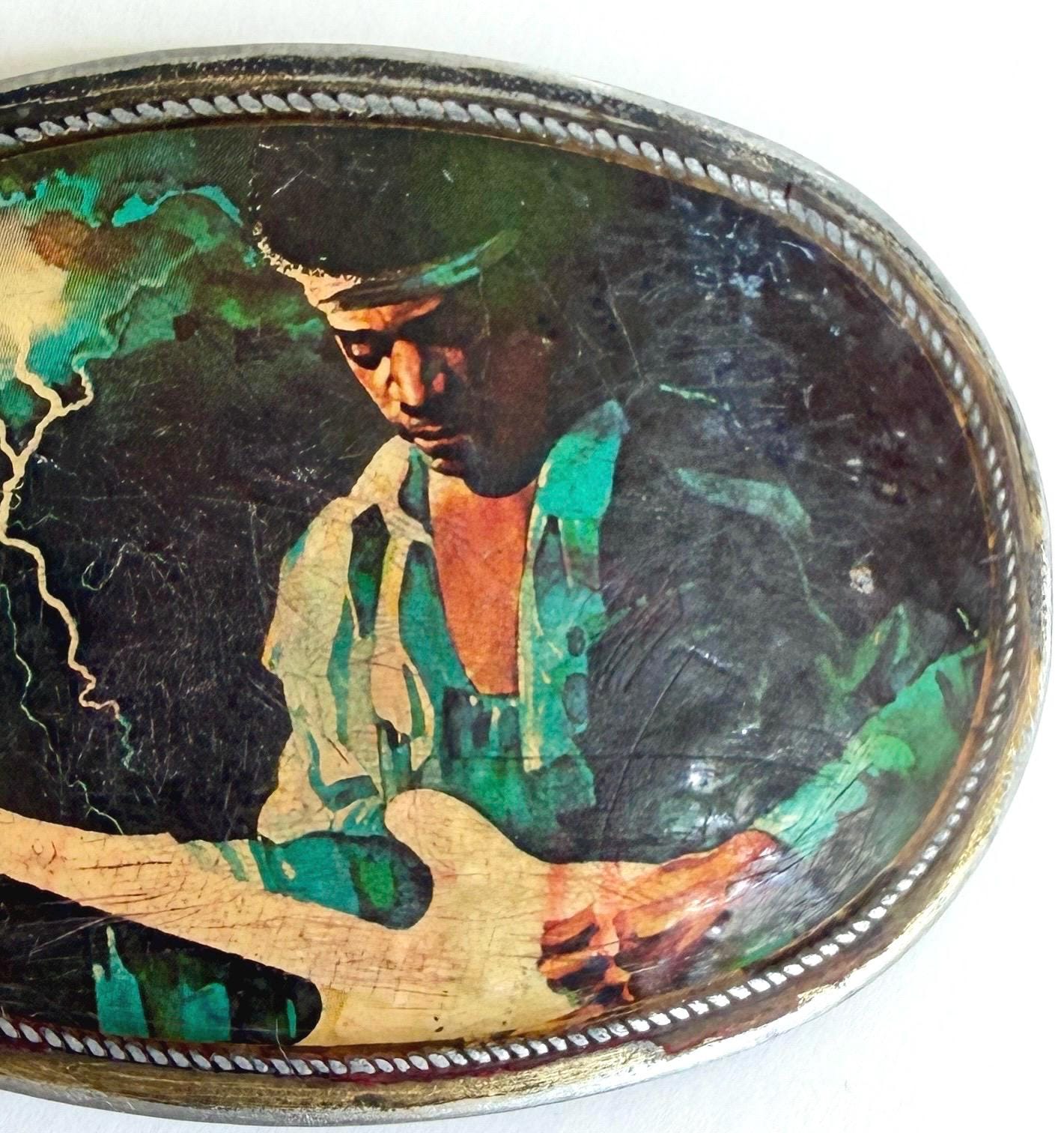 Vintage 1976 Pacifica Jimi Hendrix Belt Buckle Rock Memorabilia Collectible